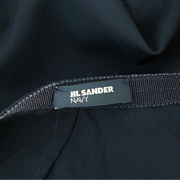 JIL SANDER NAVY HIGH RISE WAISTED STRETCH CROP ANKLE SKINNY PANTS - Picture 9 of 12